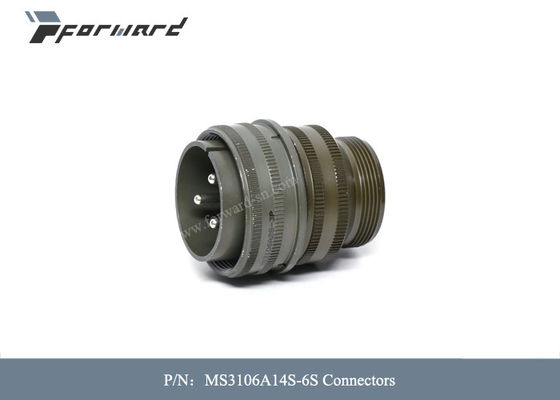 13A 6 পজিশন এভিয়েশন পার্টস MS3106A14S-6S সংযোগকারীর বর্তমান রেটিং 13A