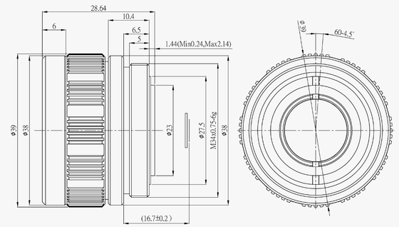 FWD-19-02 19mm F1.0 LWIR মোটরাইজড জুম লেন্স 8-12 μm তরঙ্গদৈর্ঘ্য এবং -40 °C থেকে +80 °C অপারেটিং তাপমাত্রা 384×288@12μm সেন্সরের জন্য