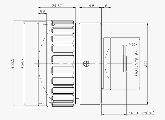 FWD-50 50mm F1.0 মোটরযুক্ত জুম লেন্স 8-12μm তরঙ্গদৈর্ঘ্য এবং -40 °C থেকে +80 °C অপারেটিং তাপমাত্রা LWIR অ্যাপ্লিকেশনের জন্য