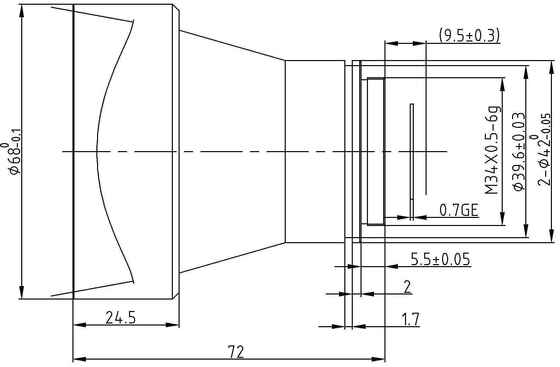 FWD-55 55mm F1.0 1280×1024@12μm তাপীয় চিত্রগ্রহণের জন্য 8-12 μm তরঙ্গদৈর্ঘ্যের সাথে LWIR মোটরাইজড জুম লেন্স